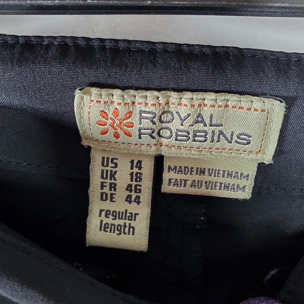Royal Robbins Black Hiking Nylon Spandex Pants Size 14 Regular Length - Picture 3 of 9